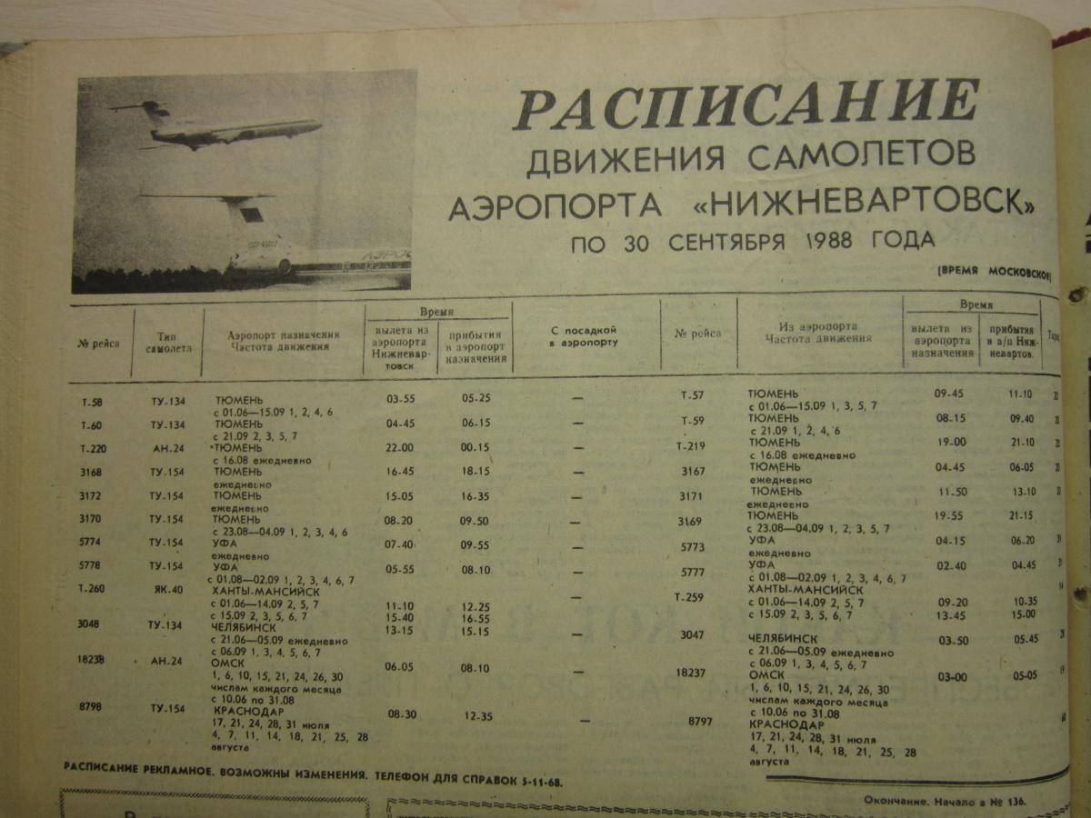 расписание билетов на самолет нижневартовск москва